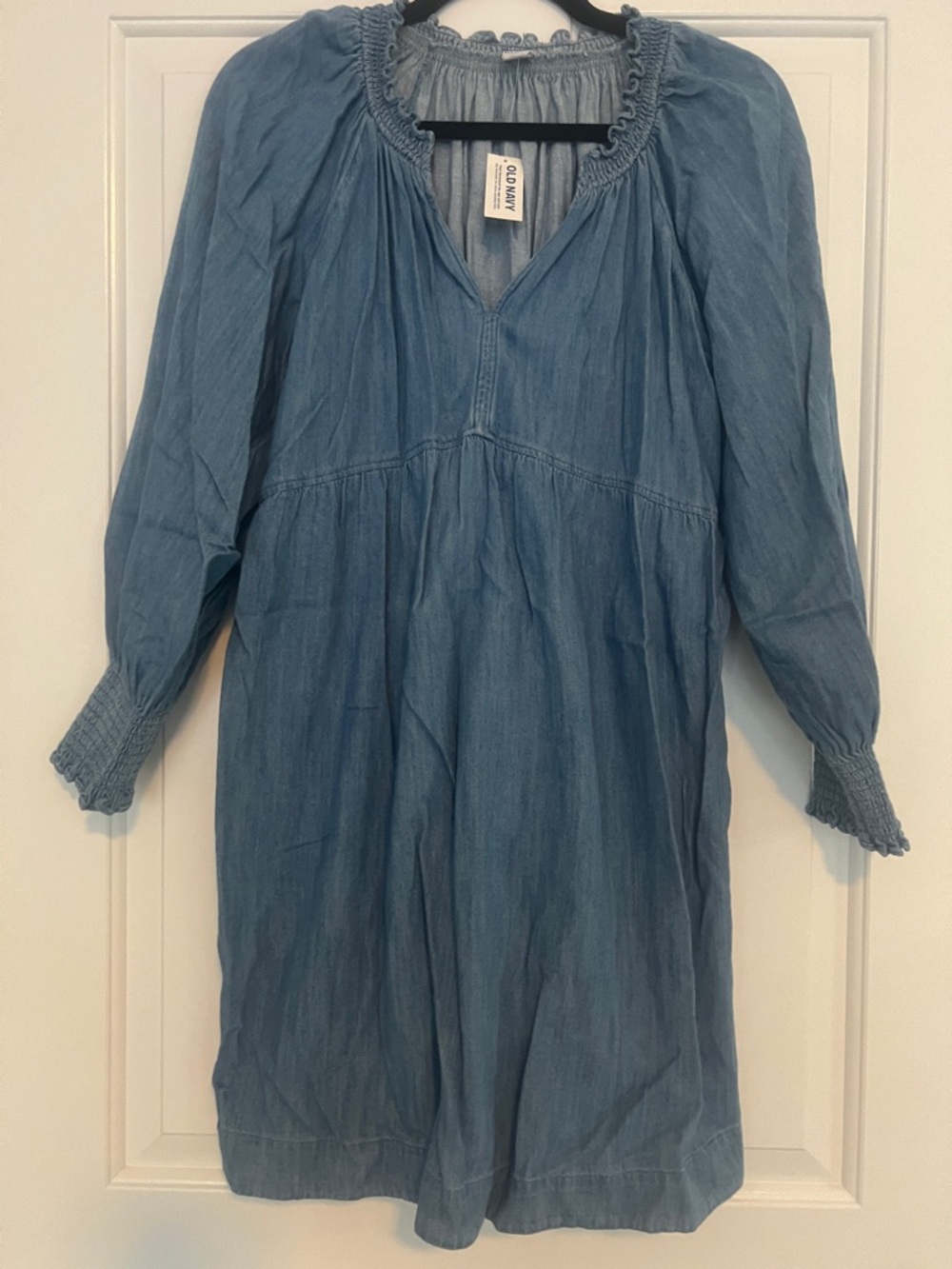 Old Navy Light Blue Denim Peasant Tunic Dress